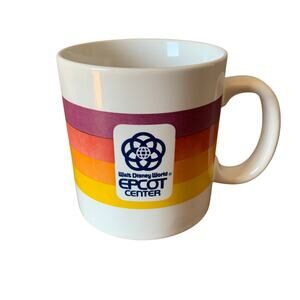 Vintage 80s Epcot Center Mug Walt Disney World Ceramic Coffee Cup 1982 Japan